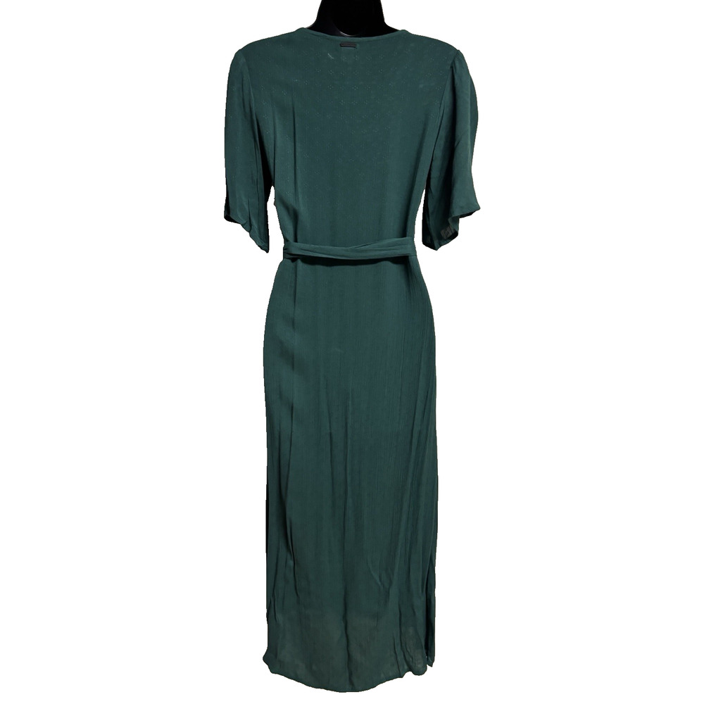 Billabong Wrap Dress Small S Green Short Sleeve V-Neck Women Shorebreak New - Picture 5 of 10
